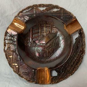vintage SNCO Imports copper ashtray San Francisco cable car